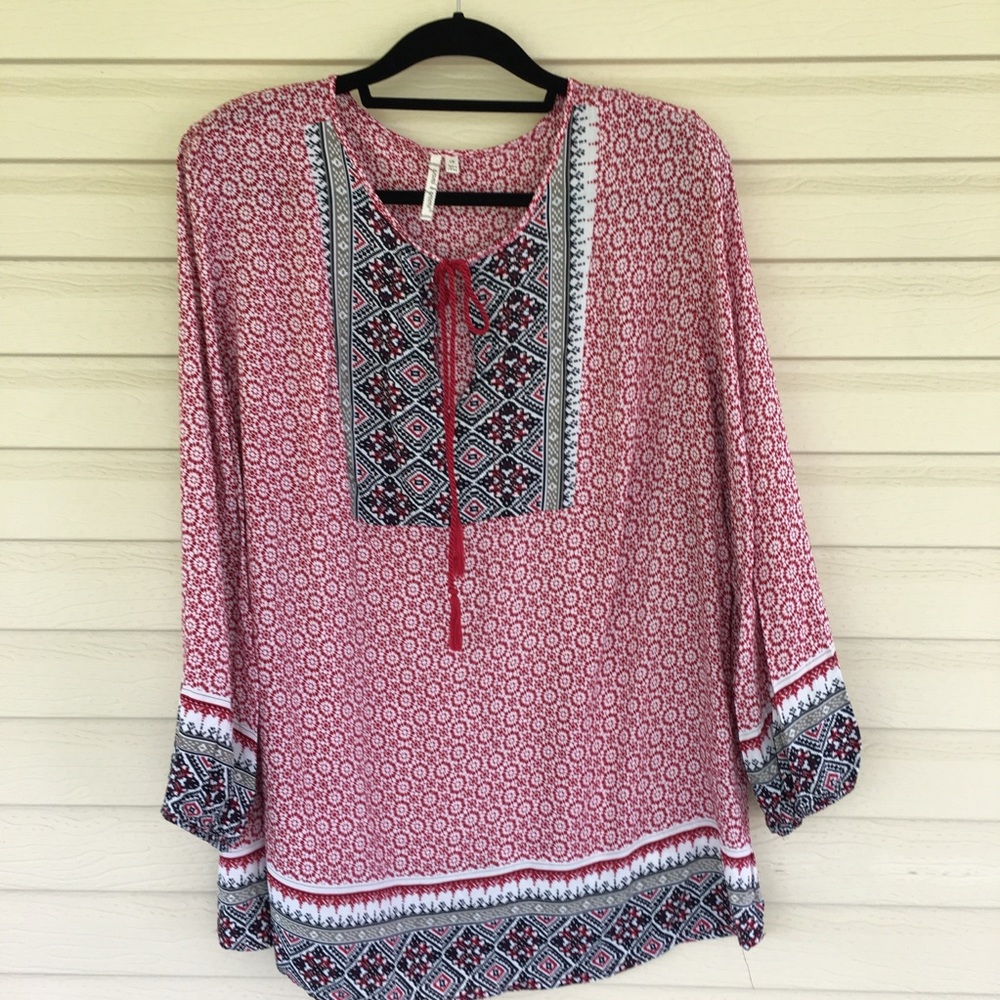 Grand & Greene Border Print Top